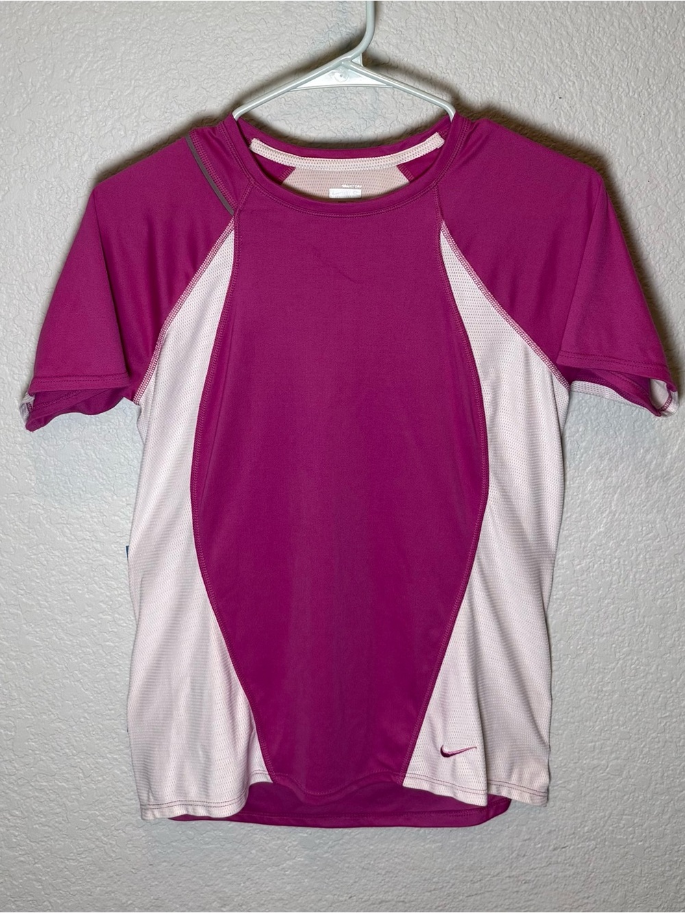 Nike FIT DRY Magenta and White Performance Shirt